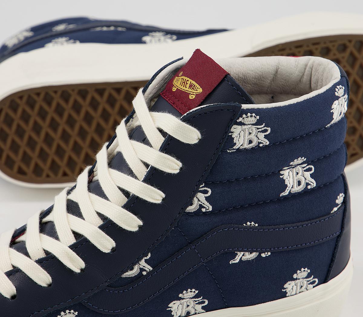 Vans Vault Og Sk8 Hi Lx Trainers Vans Vault Og Sk8 Hi Lx Trainers Baracuta Dress Blues Tartan Plaid Marshmallow