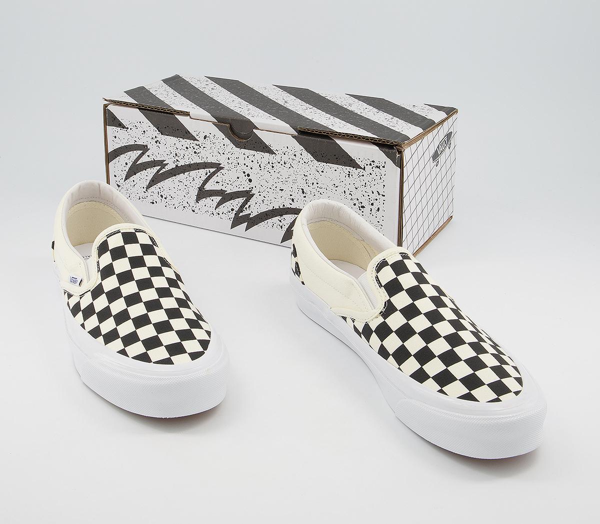 Vans Vault Og Classic Slip On Lx Trainers Vans Vault Og Classic Slip On Lx Trainers Black White Checkerboard