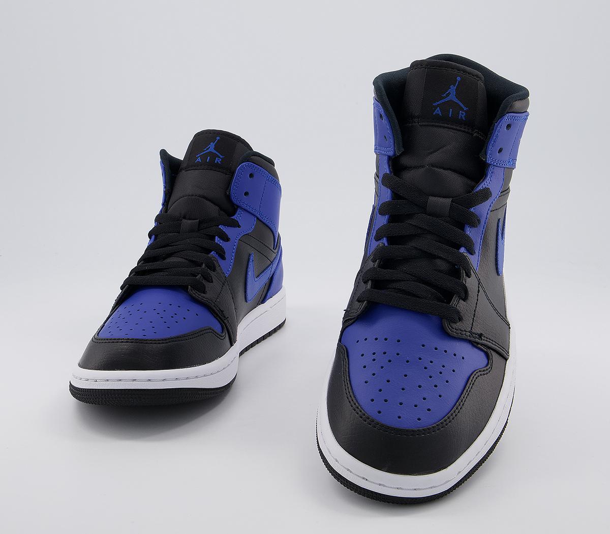 Air Jordan 1 Mid “Hyper ” Jordan Air Jordan 1 Mid Black Hyper Royal White - Men's Trainers