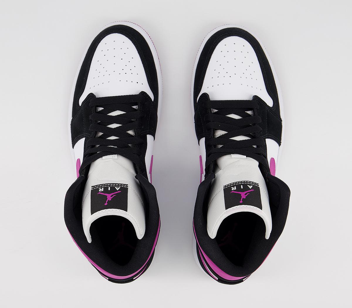 jordan 1 mid black cactus flower white