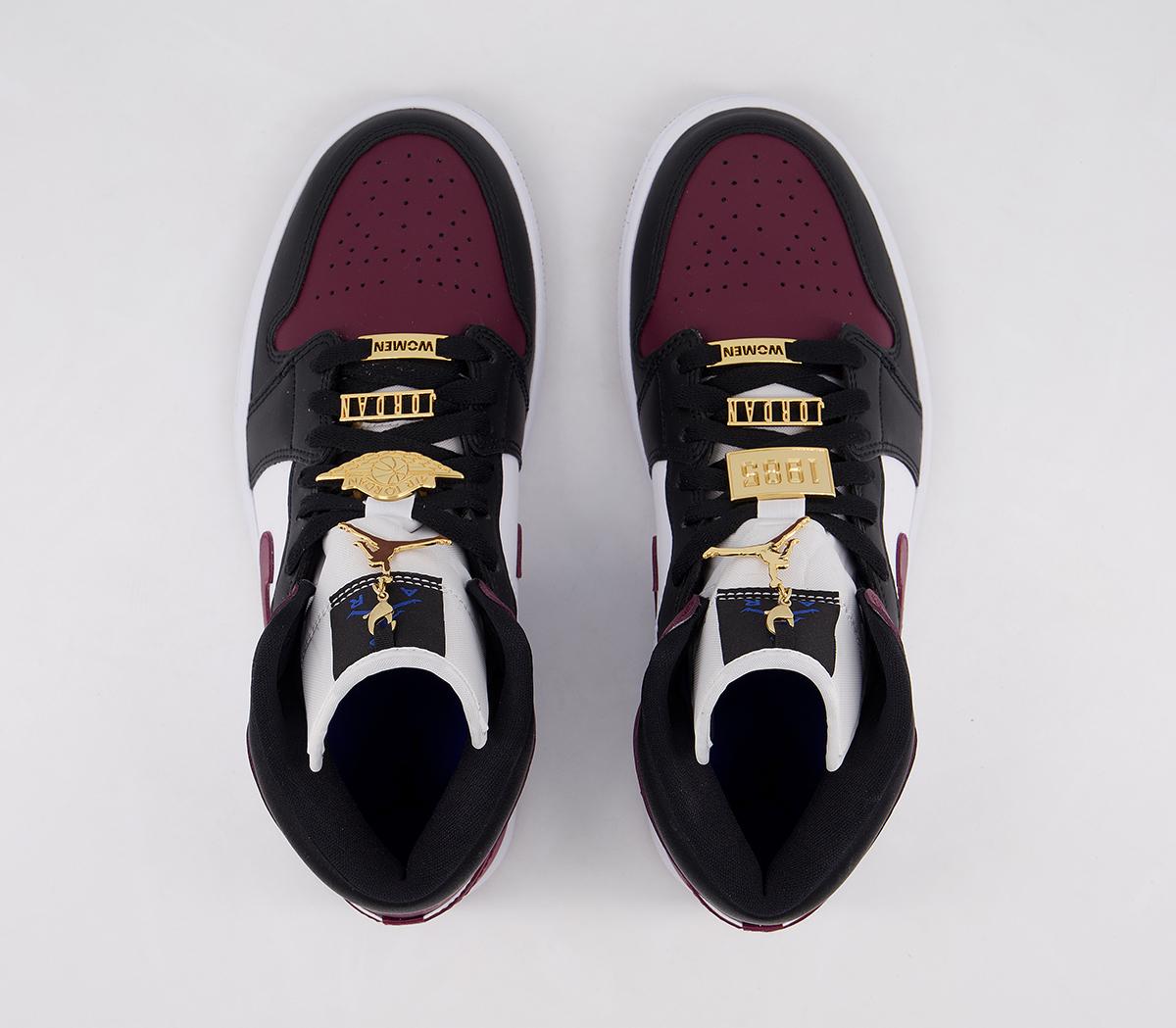 JordanAir Jordan 1 MidBlack Dark Beetroot White Hyper Royal
