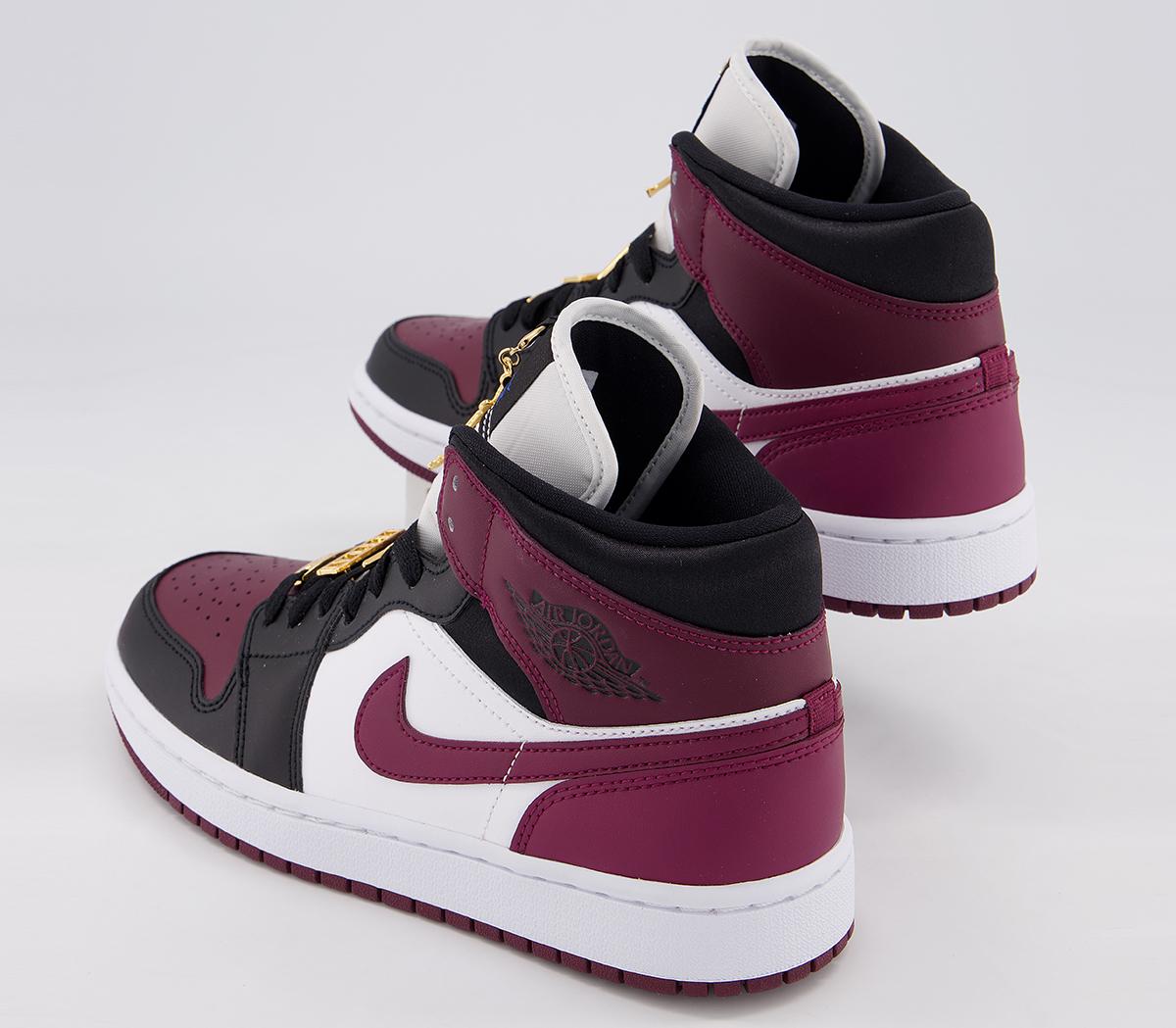 Jordan Air Jordan 1 Mid Black Dark Beetroot White Hyper Royal - Junior