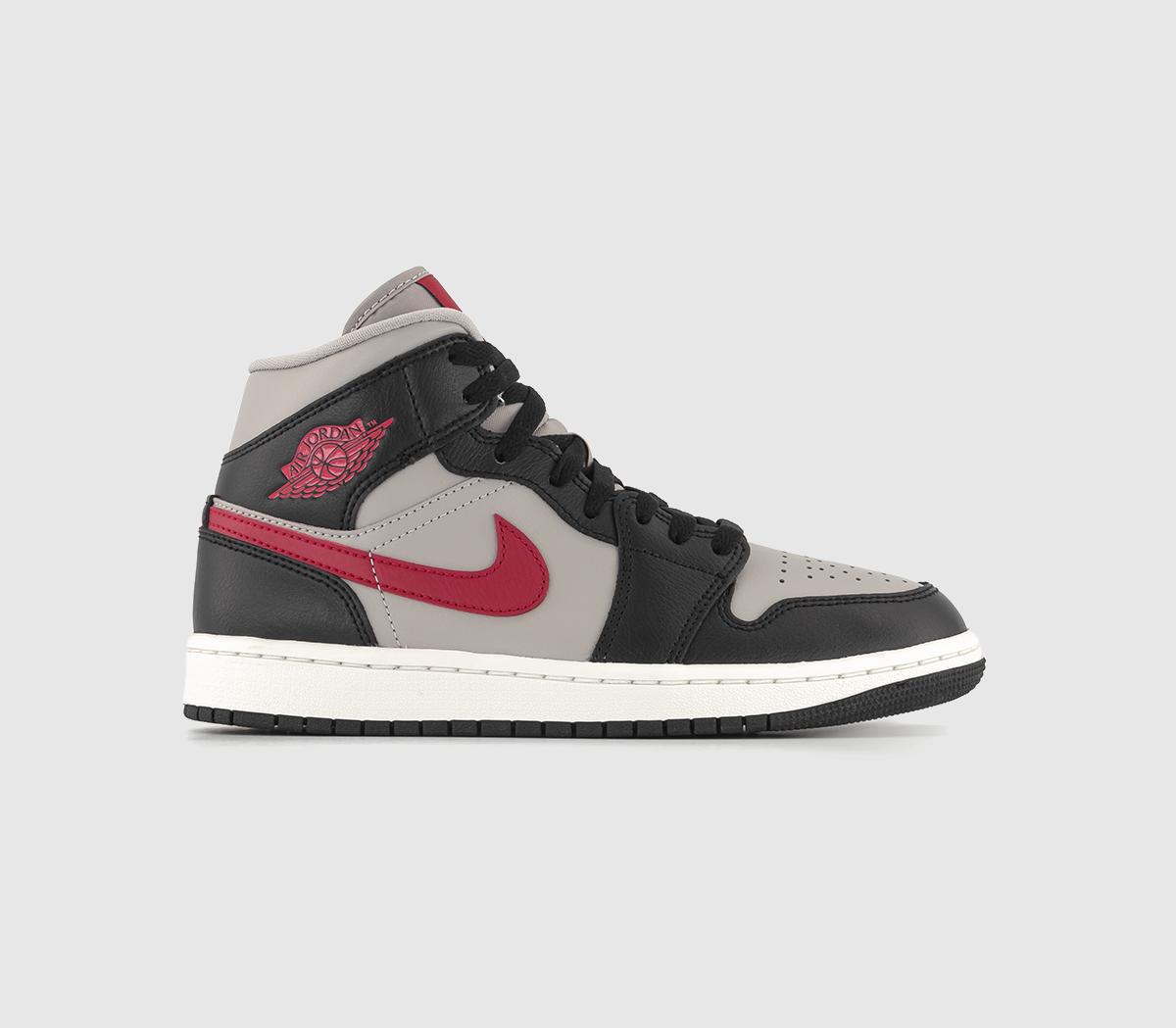 Air 1 Mid Trainers Black Gym Red College Grey Sail