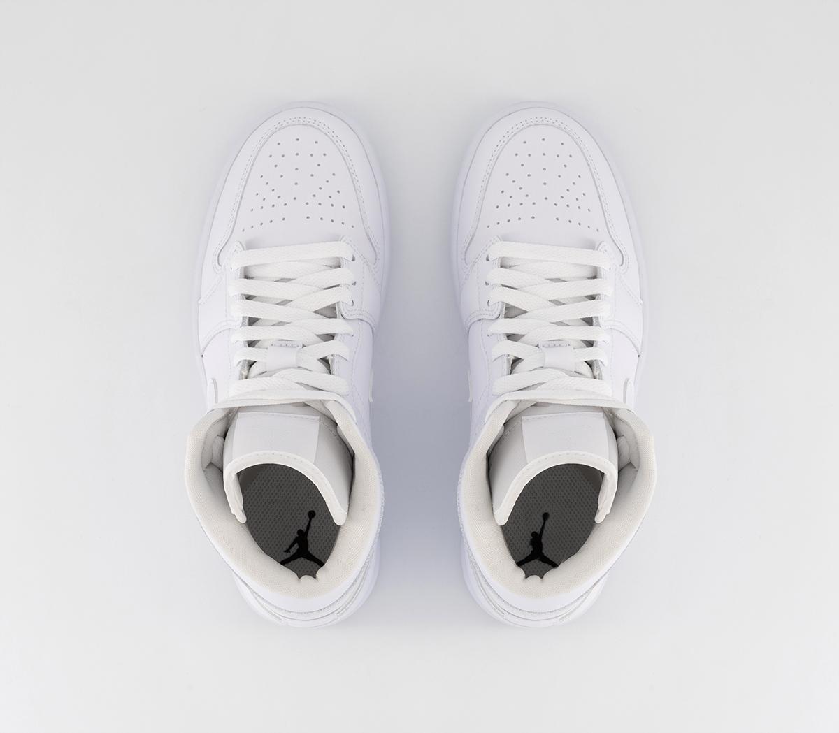 white on white air jordan 1