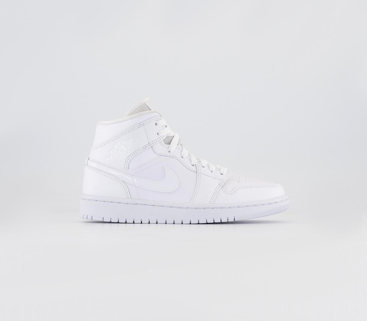 white on white air jordan 1