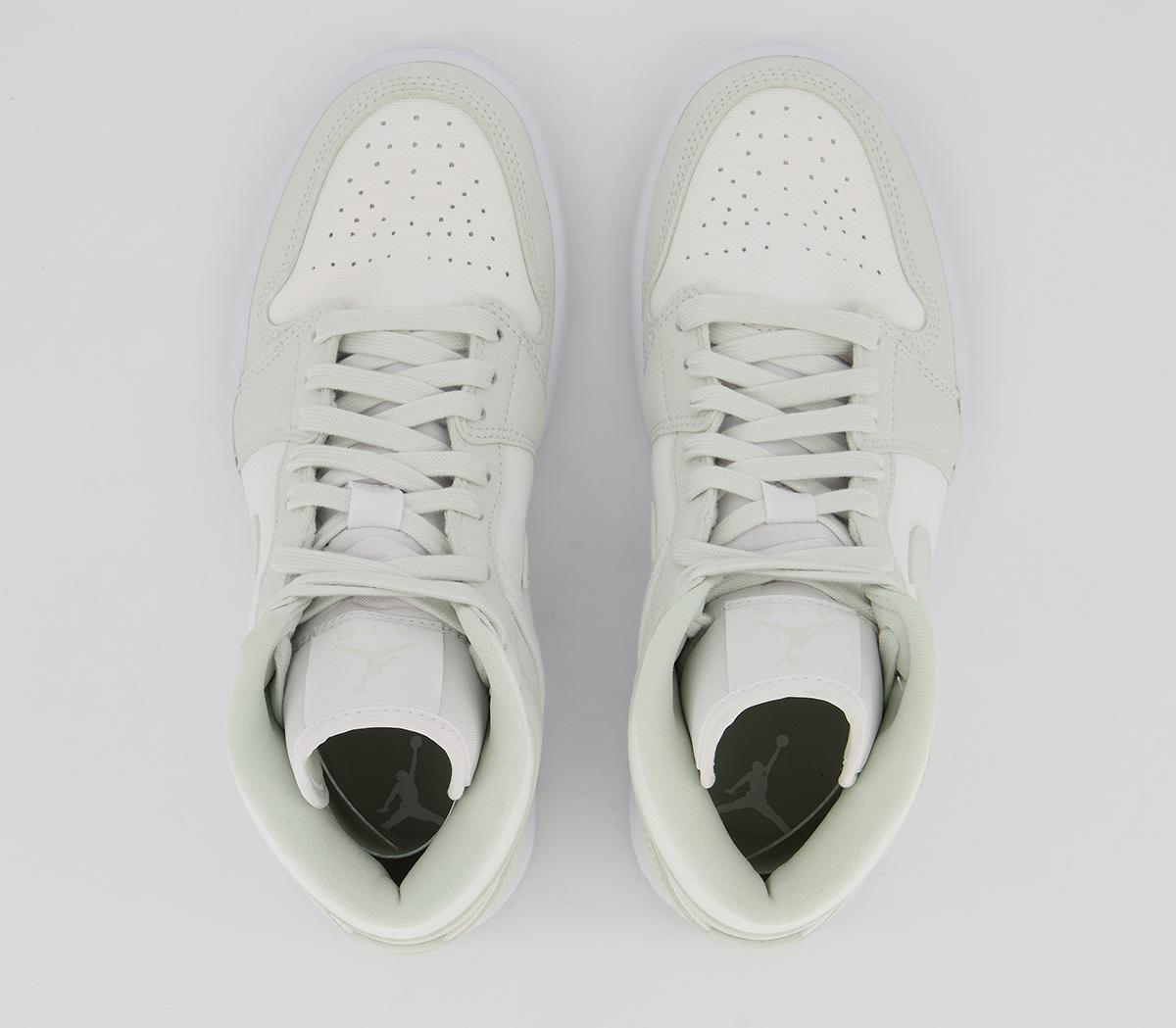 air jordan 1 mid spruce aura white