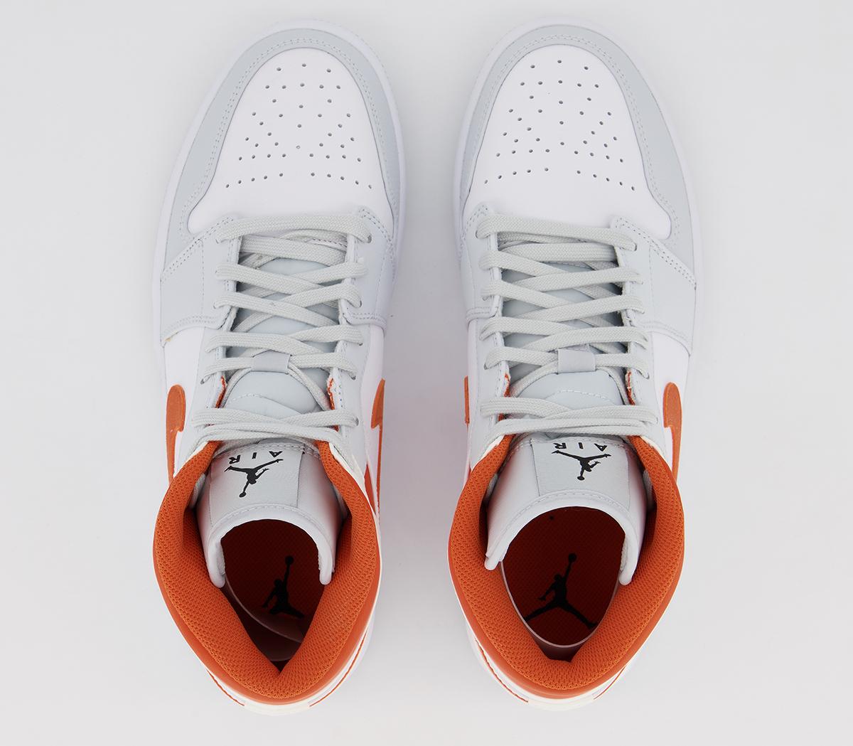 JordanAir Jordan 1 Mid TrainersWhite Starfish Pure Platinum