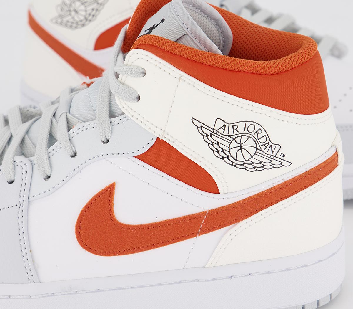 JordanAir Jordan 1 Mid TrainersWhite Starfish Pure Platinum