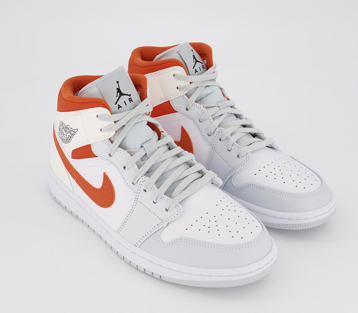 JordanAir Jordan 1 Mid TrainersWhite Starfish Pure Platinum