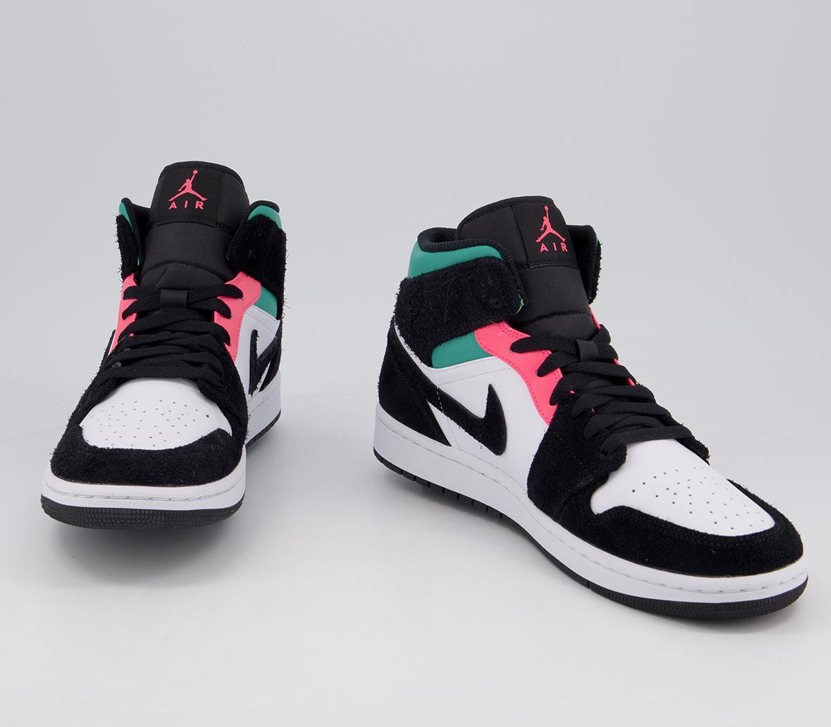 Jordan Air Jordan 1 Mid Trainers White Hot Punch Black  display picture 1