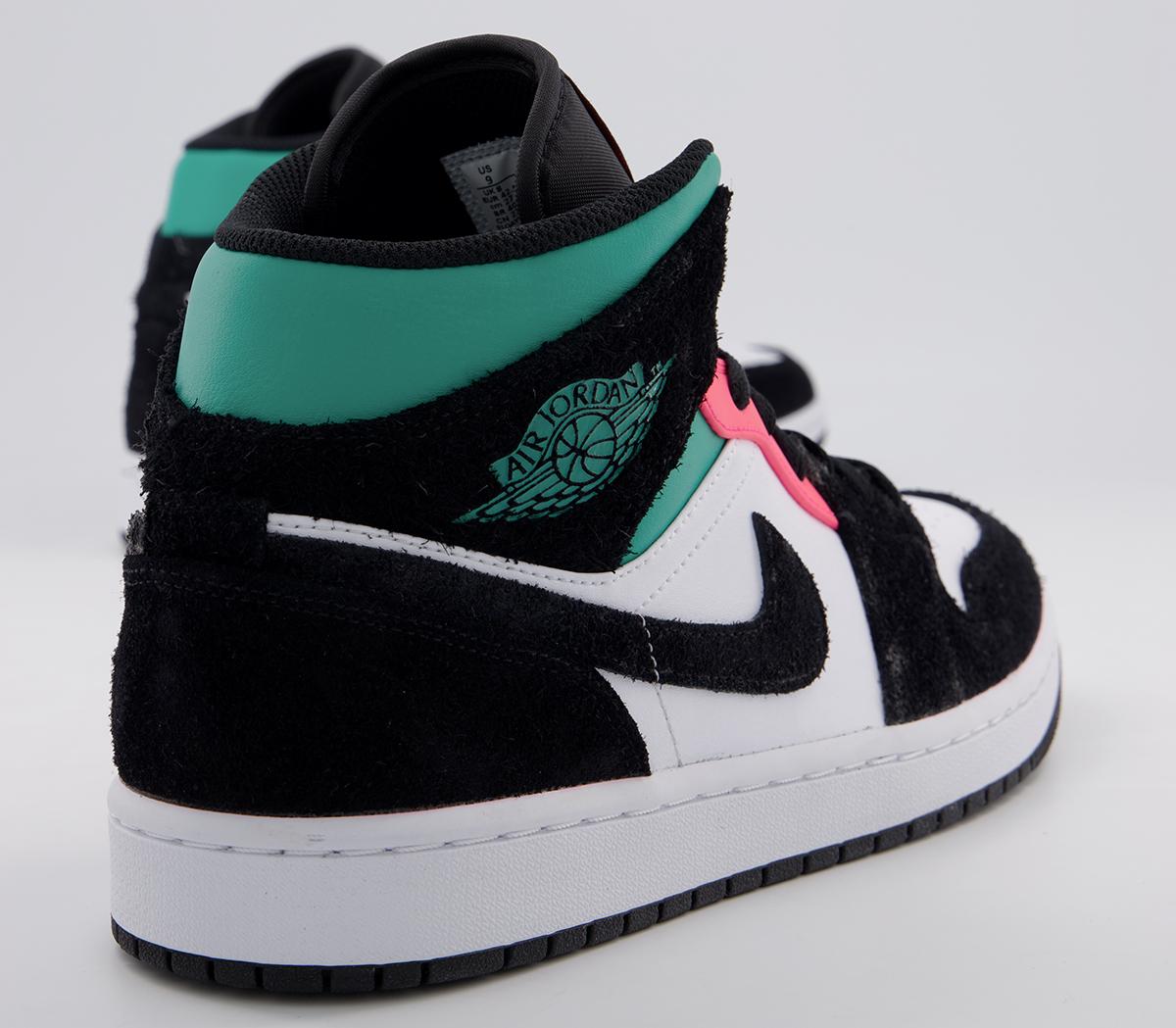 NIKE Air Jordan 1 Mid White Hot Punch Black Neptune Full Set Jordan Air Jordan 1 Mid Trainers White Hot Punch Black  main image 4