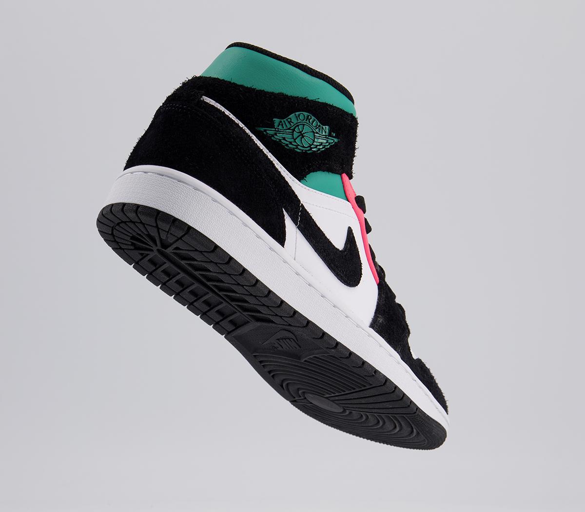Jordan Air Jordan 1 Mid Trainers White Hot Punch Black  display picture 3