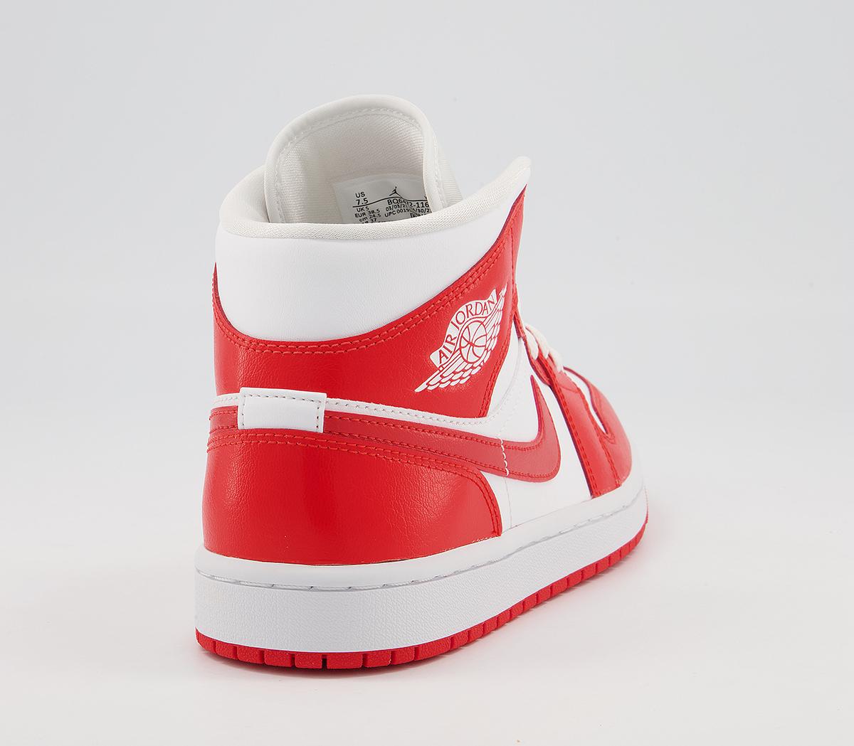 Jordan Air Jordan 1 Mid Trainers White Habanero Red White