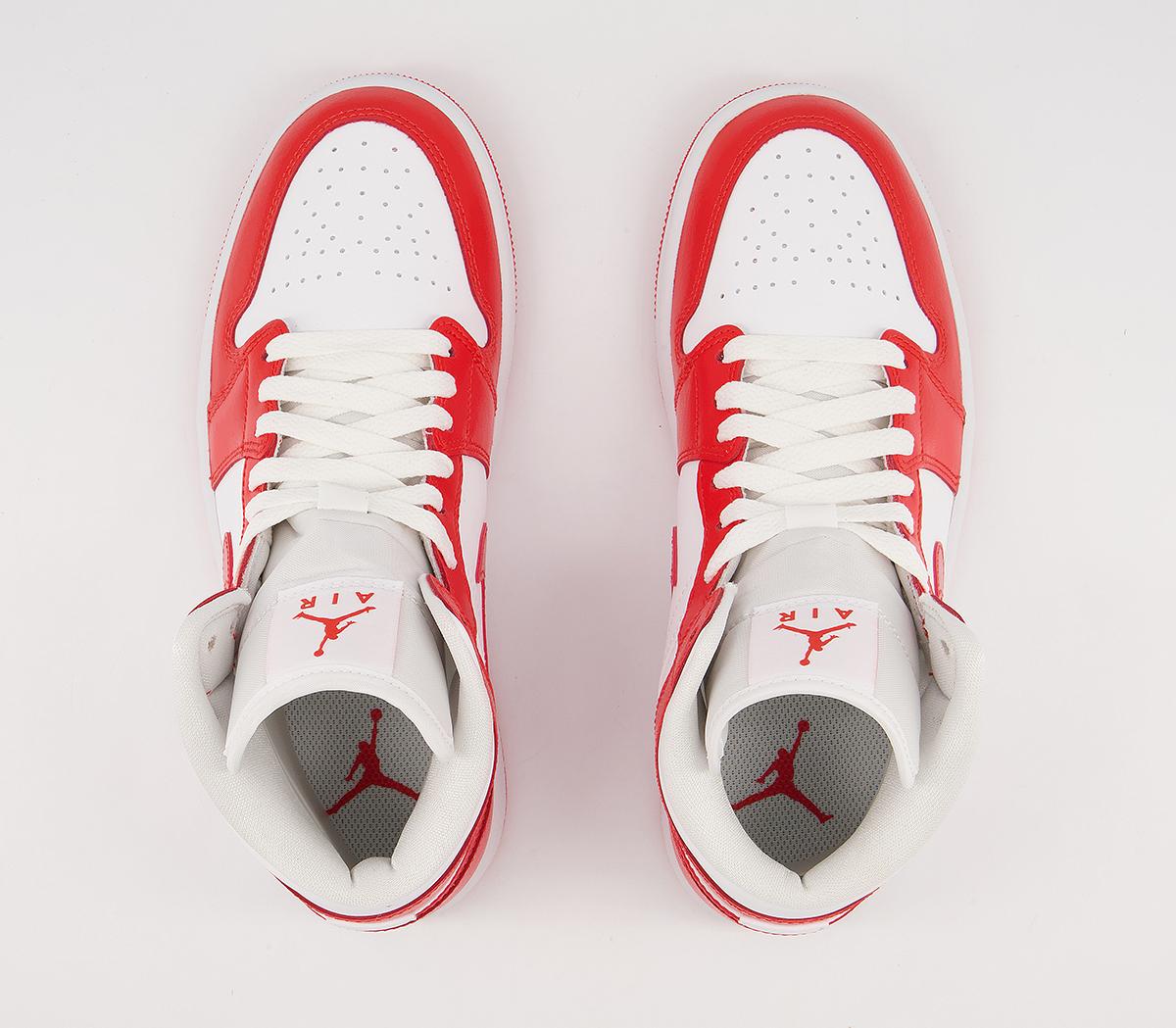 Jordan Air Jordan 1 Mid Trainers White Habanero Red White