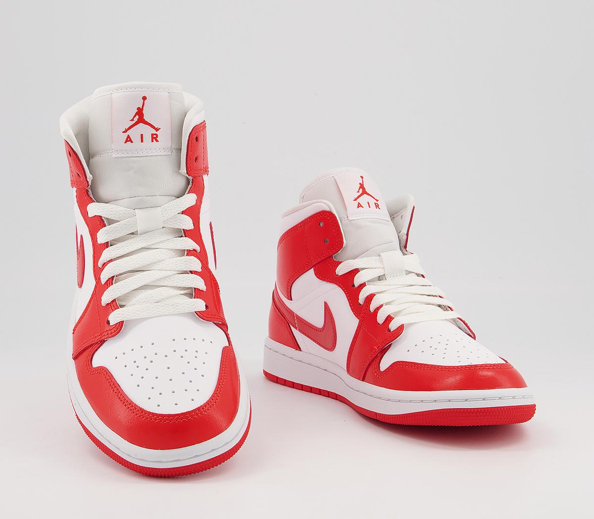 Jordan Air Jordan 1 Mid Trainers White Habanero Red White