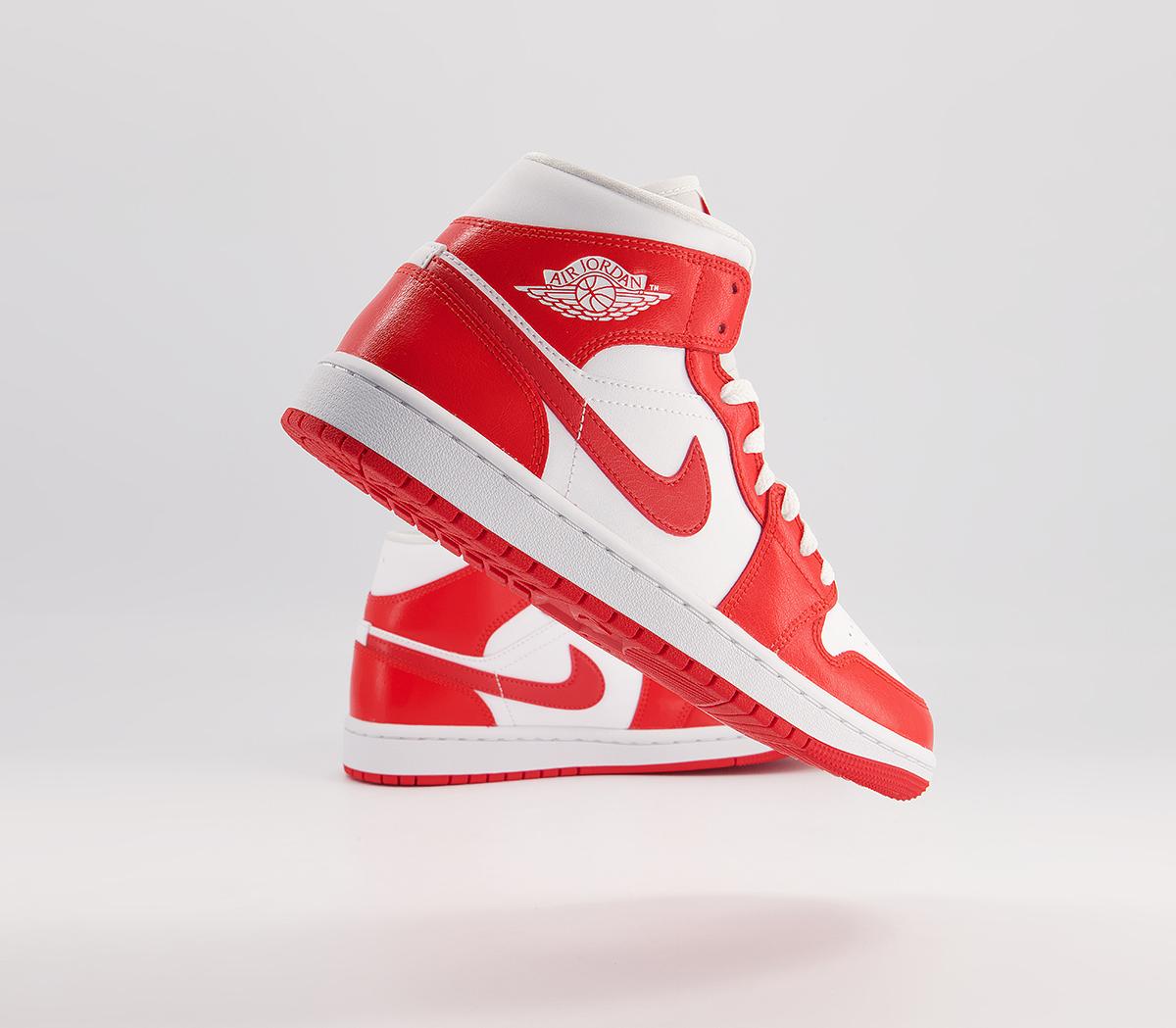 Jordan Air Jordan 1 Mid Trainers White Habanero Red White