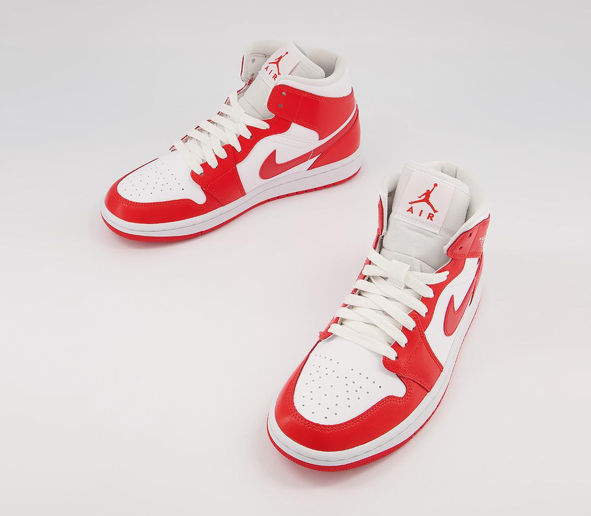 Jordan Air Jordan 1 Mid Trainers White Habanero Red White