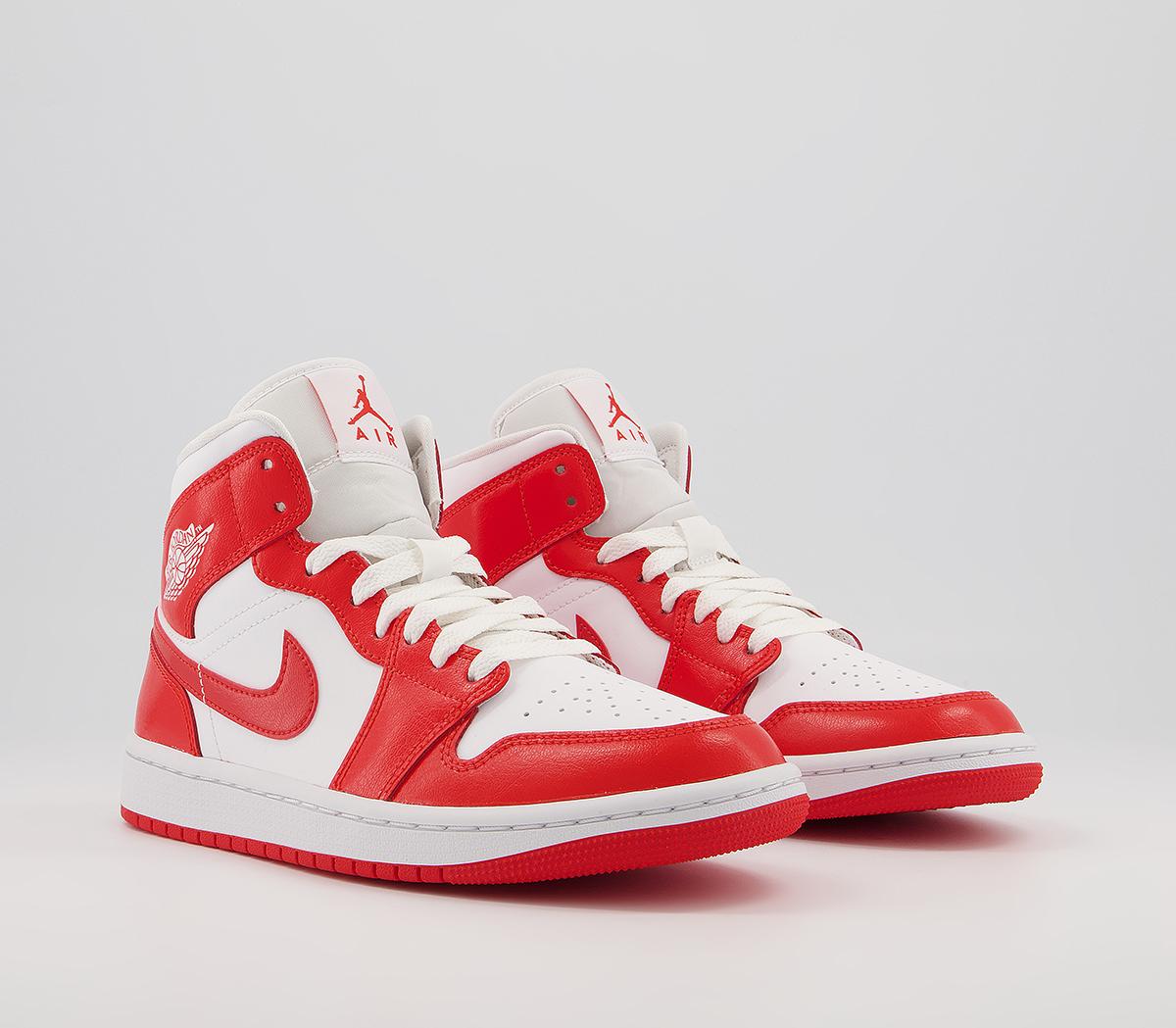 Jordan Air Jordan 1 Mid Trainers White Habanero Red White
