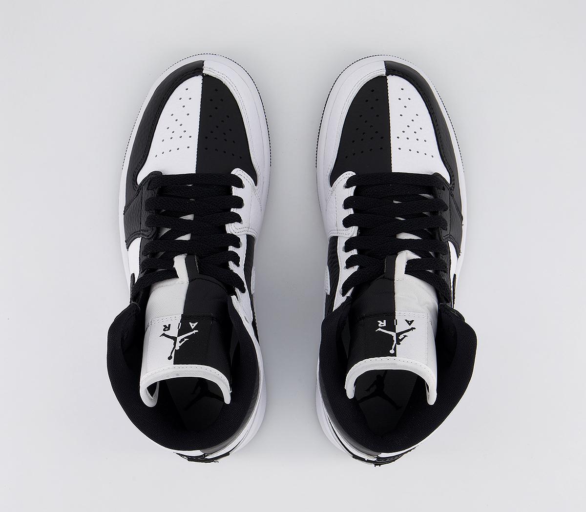 Jordan Air Jordan 1 Mid Trainers Jordan Air Jordan 1 Mid Trainers White Black White Split