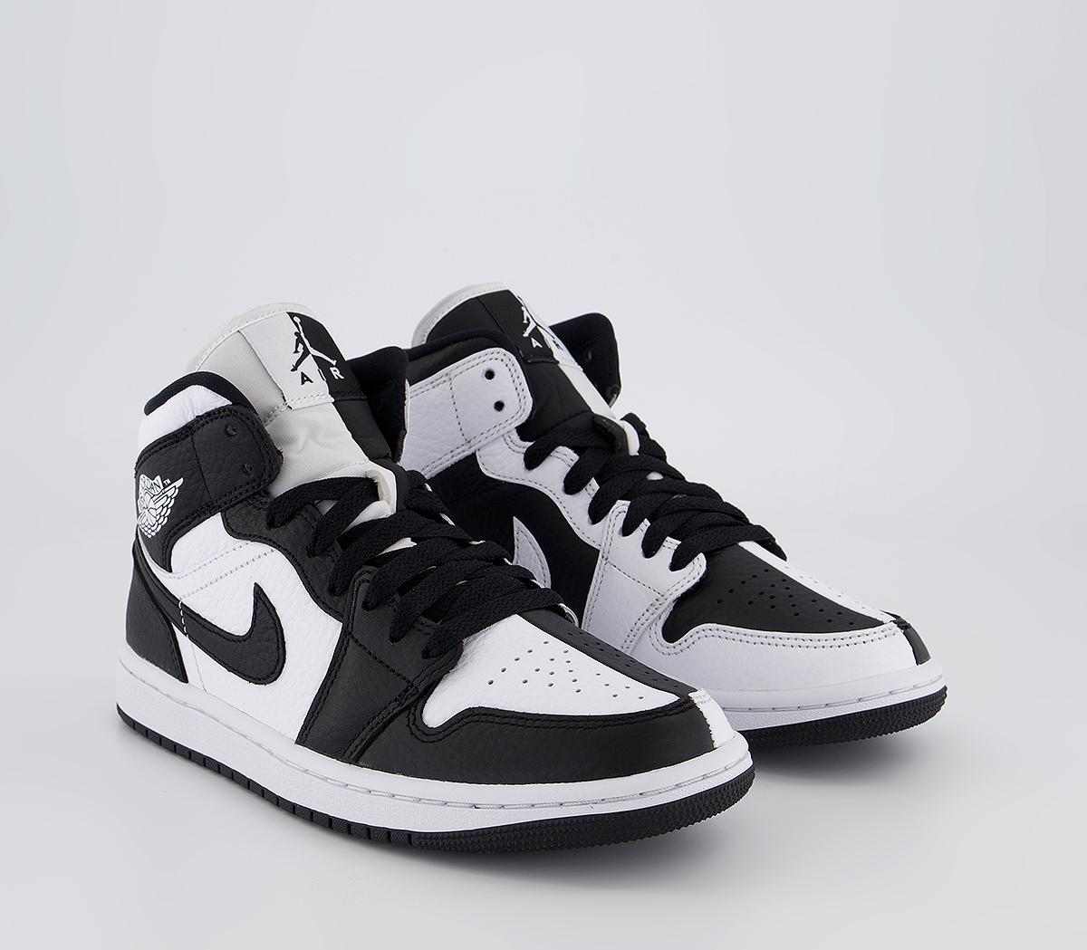 Jordan Air Jordan 1 Mid Trainers Jordan Air Jordan 1 Mid Trainers White Black White Split