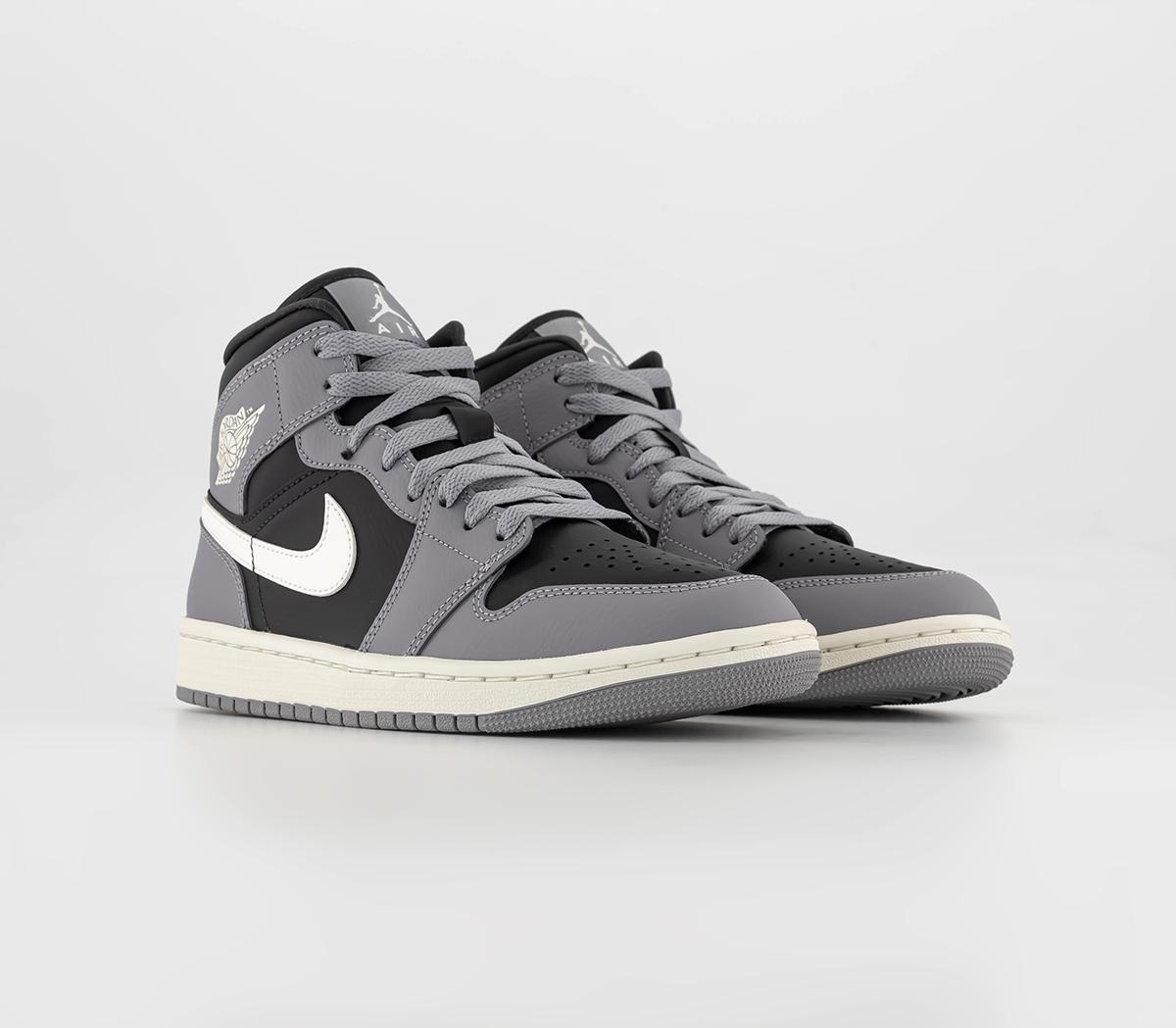 JordanAir Jordan 1 Mid TrainersCement Grey Sail Anthracite