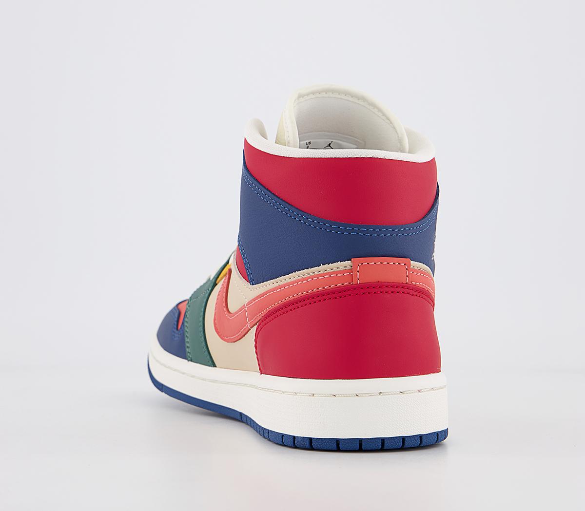 Jordan Air Jordan 1 Mid Trainers Jordan Air Jordan 1 Mid Trainers French Blue Magic Ember Fire Red Beach Bicoastal T