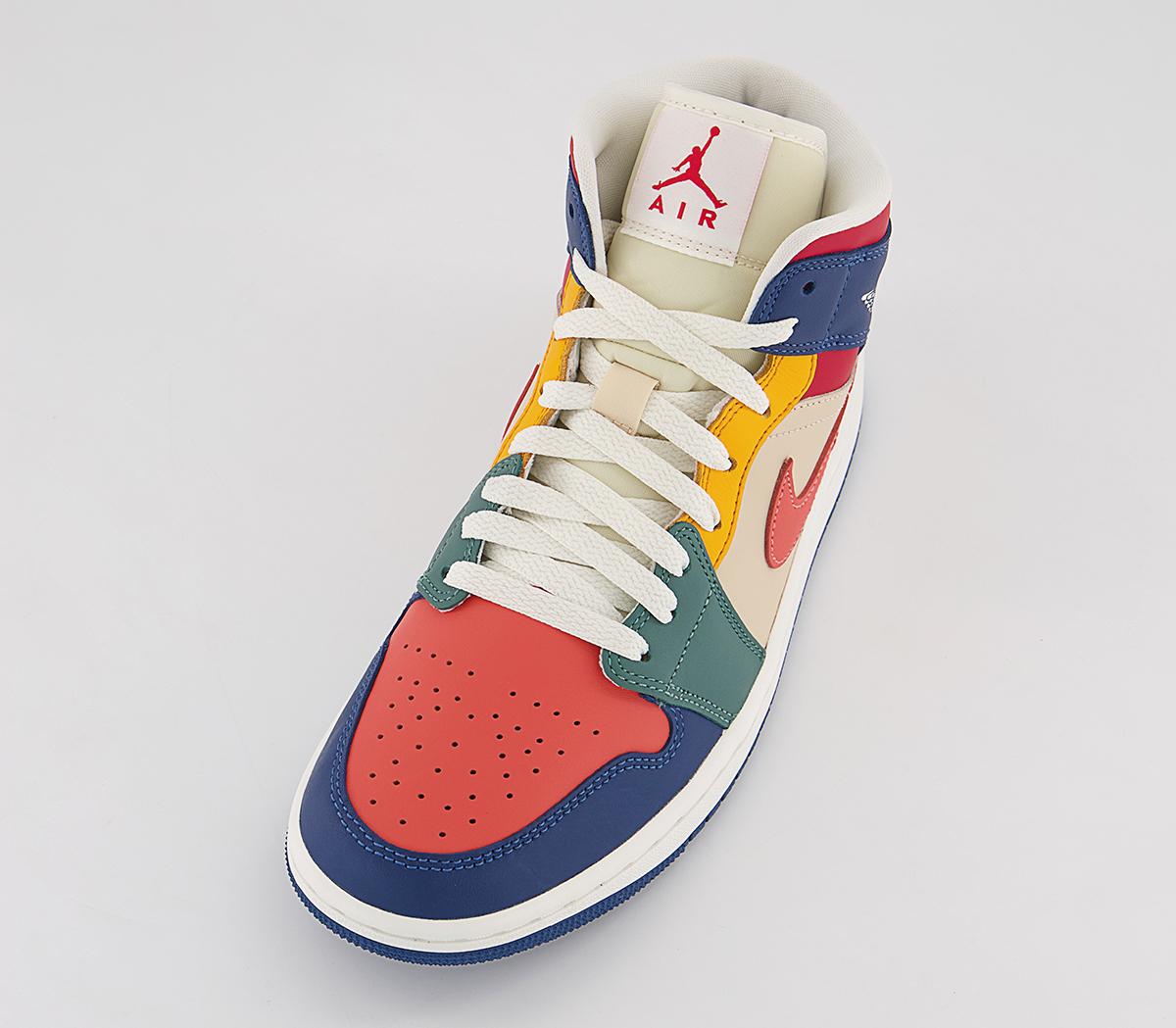 Jordan Air Jordan 1 Mid Trainers Jordan Air Jordan 1 Mid Trainers French Blue Magic Ember Fire Red Beach Bicoastal T