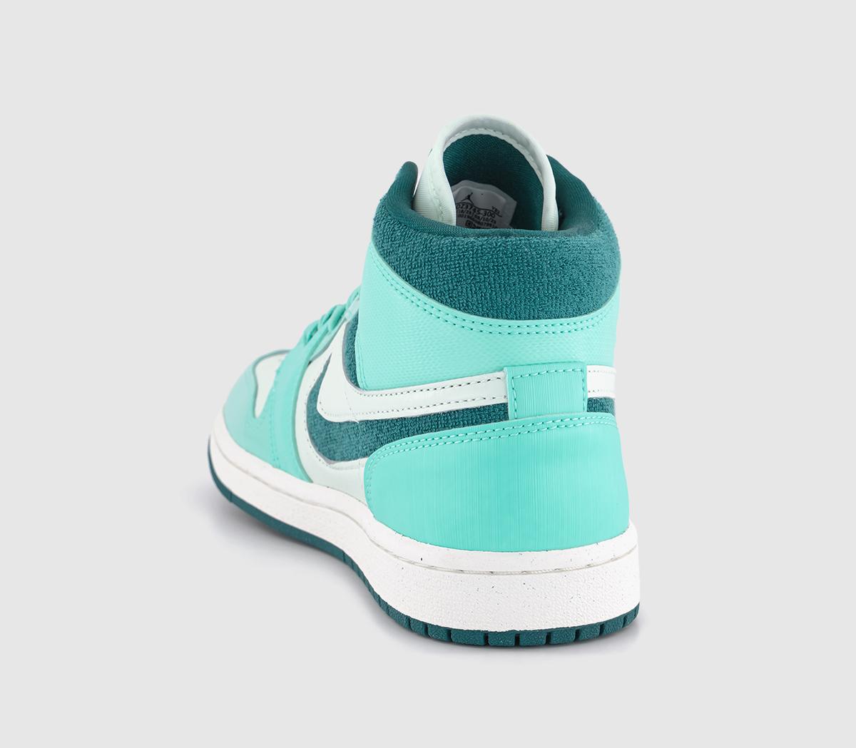 JordanAir Jordan 1 Mid Trainers Bleached Turquiose Sky Teal Barely Green