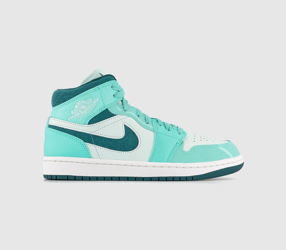 Air 1 Mid Trainers Bleached Turquiose Sky Teal Barely Green