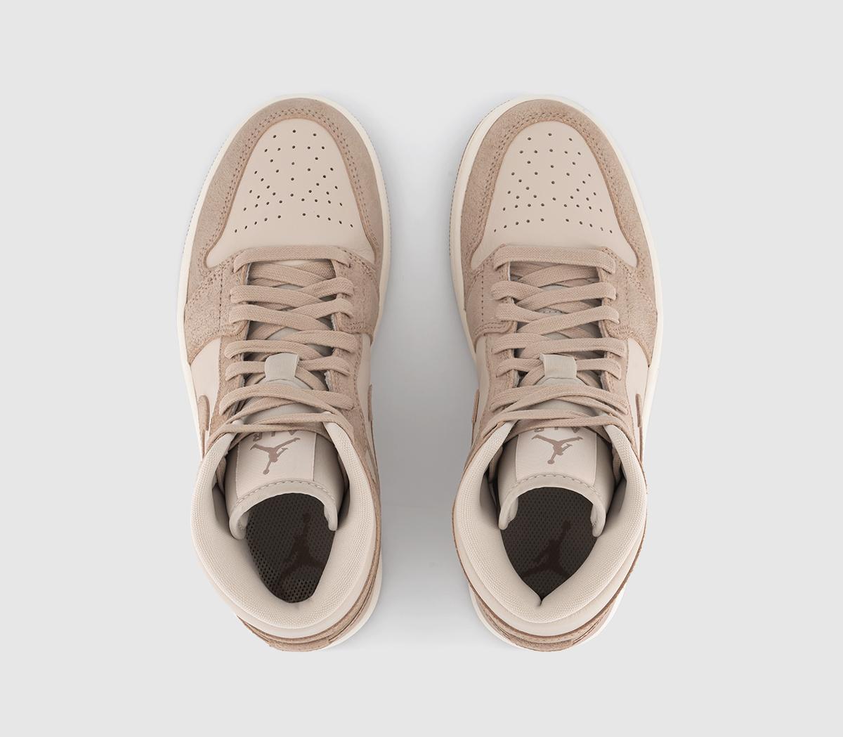 JordanAir Jordan 1 Mid Trainers JordanAir Jordan 1 Mid Trainers Legend Light Brown Legend Mid Brown Sail