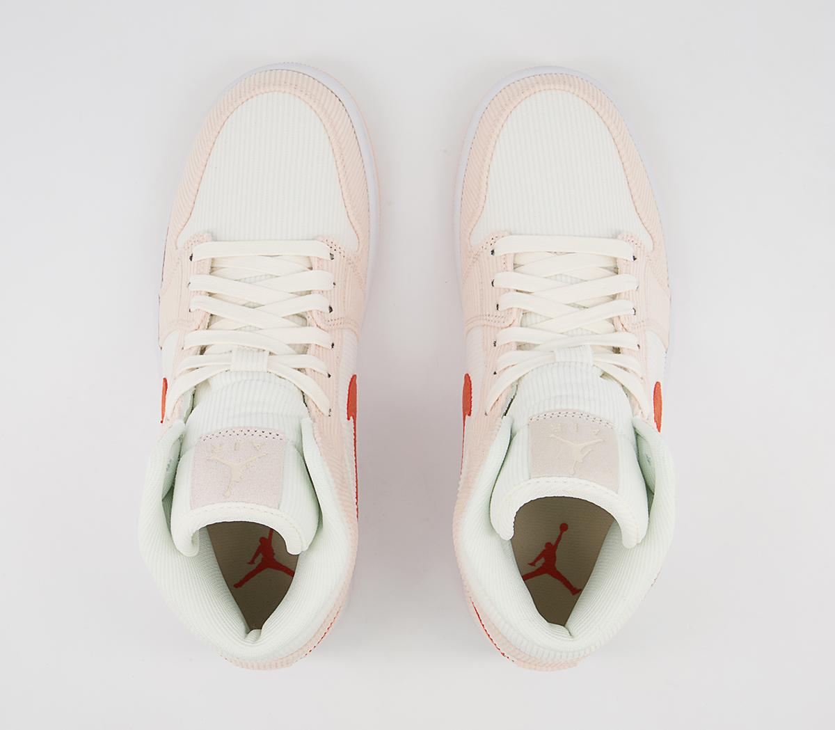 Jordan Air Jordan 1 Mid Trainers Sail Orange Quartz Women's Trainers