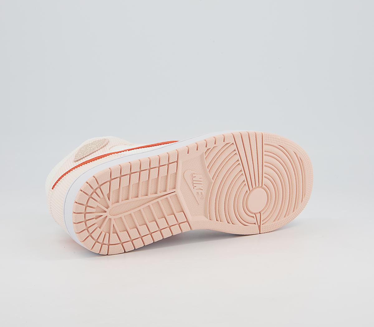 Jordan Air Jordan 1 Mid Trainers Sail Orange Quartz Women's Trainers