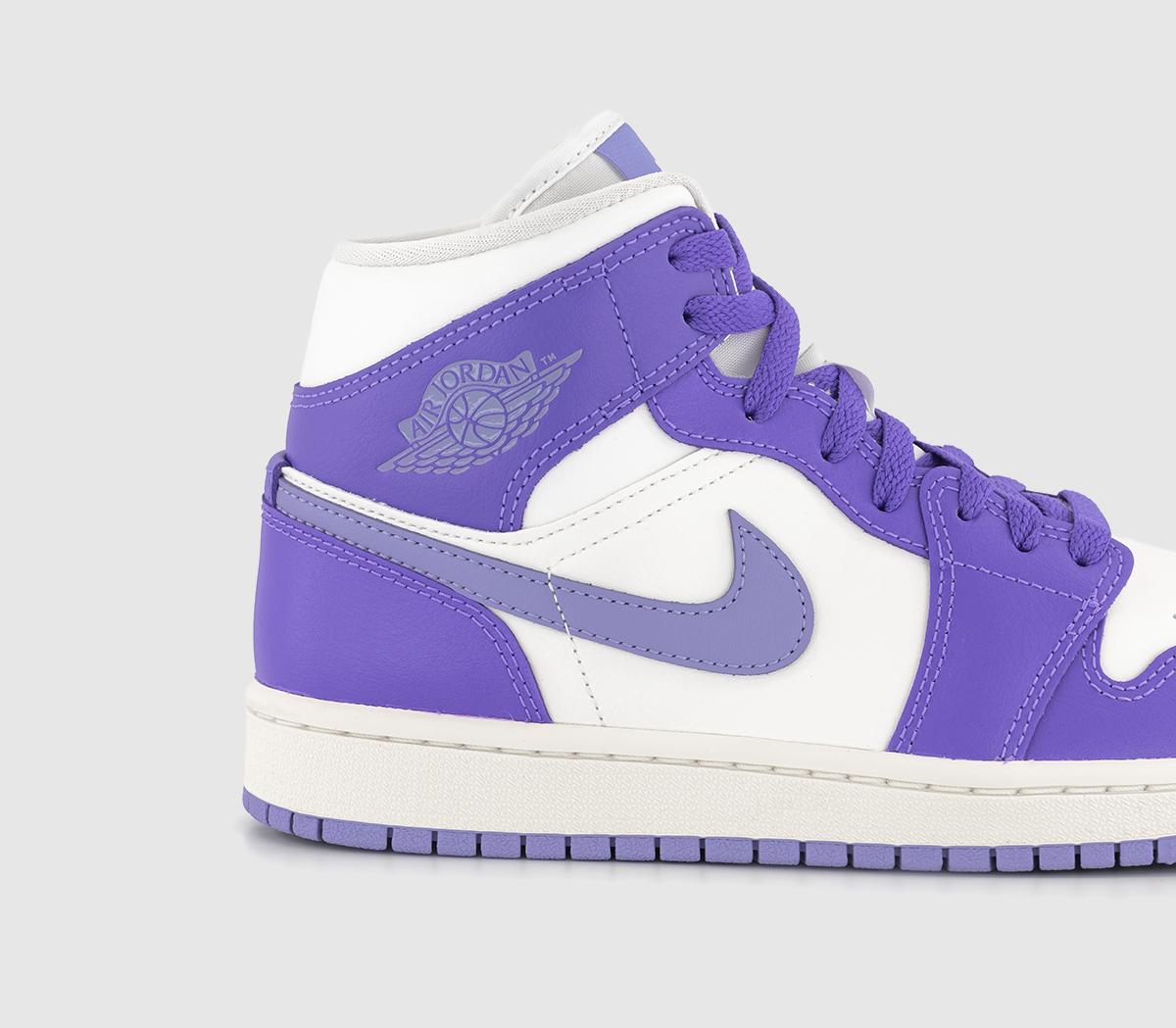 JordanAir Jordan 1 Mid Trainers Action Grape Sky Light Purple Sail