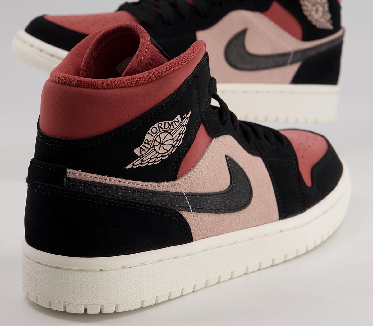 Jordan Air Jordan 1 Mid Particle Beige Black Canyon Rust Sail Bright ...