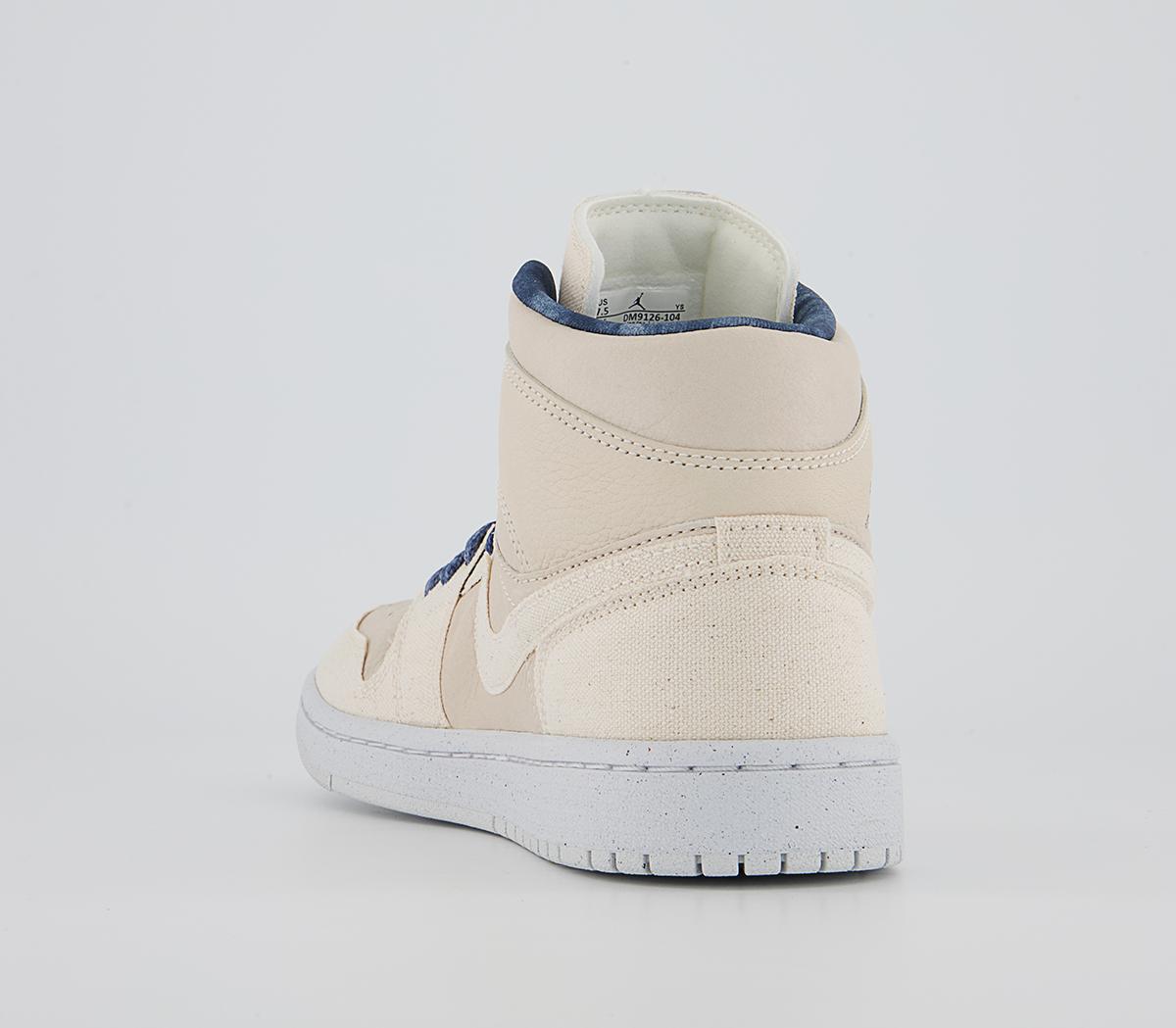 Jordan Air Jordan 1 Mid Trainers Jordan Air Jordan 1 Mid Trainers Sanddrift Sail Midnight Navy White
