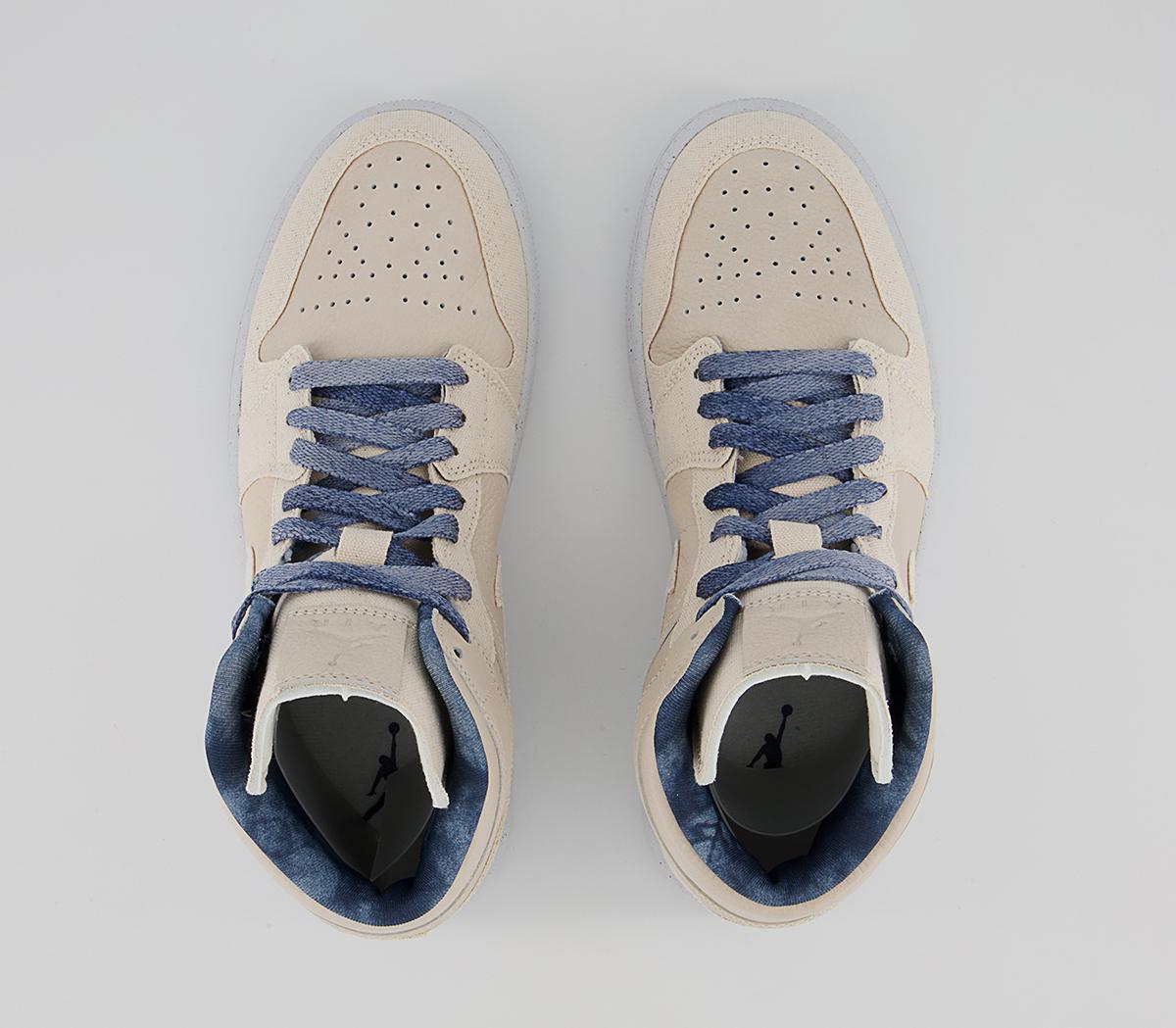 Jordan Air Jordan 1 Mid Trainers Jordan Air Jordan 1 Mid Trainers Sanddrift Sail Midnight Navy White