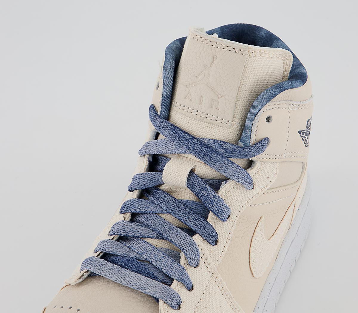 Jordan Air Jordan 1 Mid Trainers Jordan Air Jordan 1 Mid Trainers Sanddrift Sail Midnight Navy White