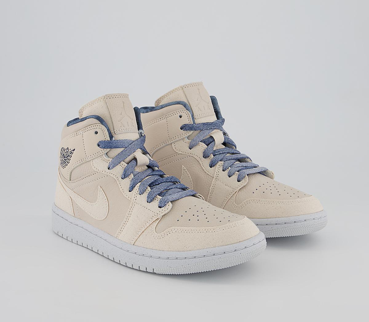 Jordan Air Jordan 1 Mid Trainers Jordan Air Jordan 1 Mid Trainers Sanddrift Sail Midnight Navy White