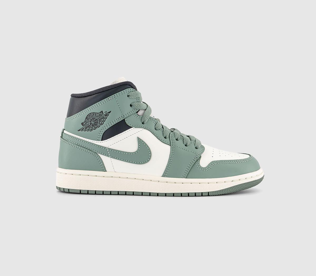 Jordan Air Jordan 1 Mid Trainers Sail Jade Smoke Anthracite Women s Trainers