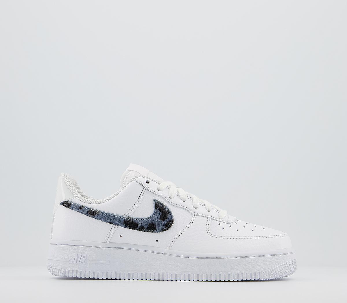 NikeAir Force 1 Lv8 TrainersWhite Midnight Navy Silver Snake