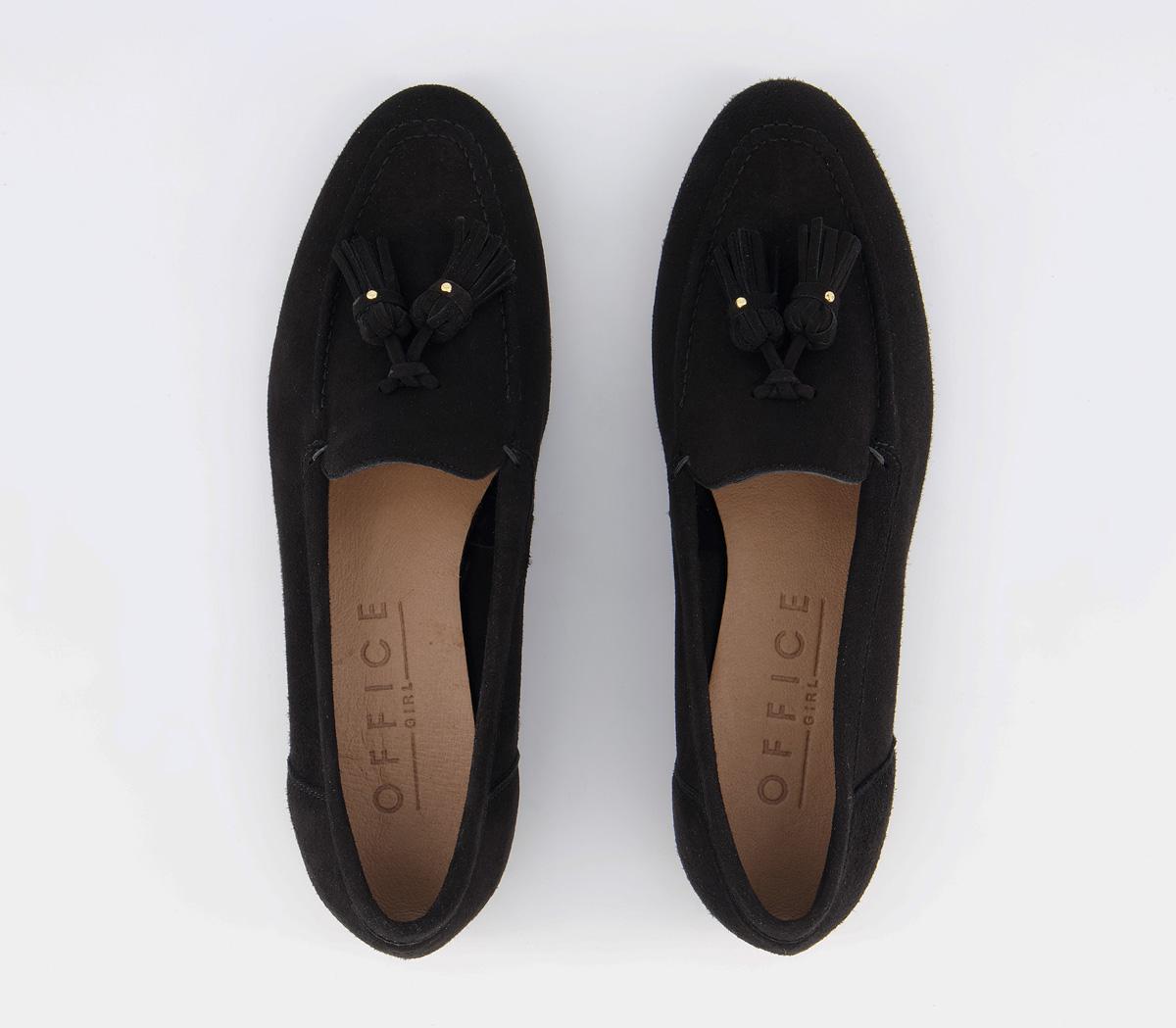 OFFICERetro Tassel LoafersBlack Suede