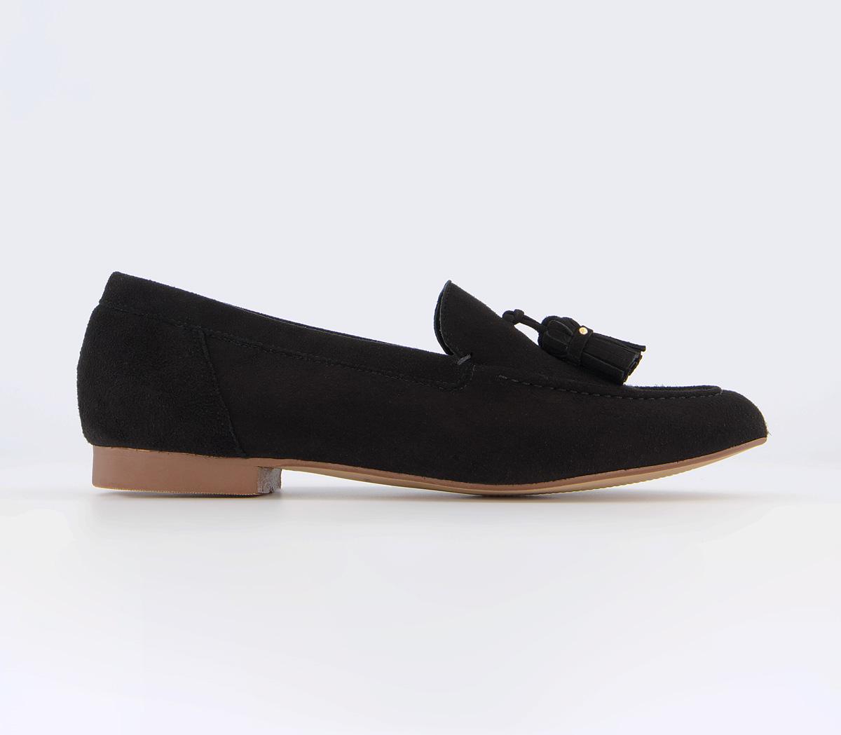 OFFICE Retro Tassel Loafers Black Suede Women’s Loafers