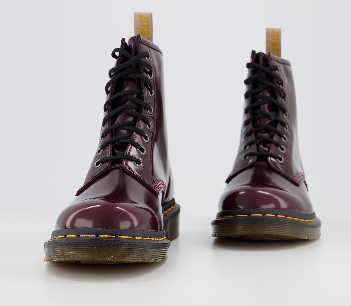 Dr. Martens Vegan 1460 8 Eye Boots Dr. Martens Vegan 1460 8 Eye Boots Cherry Red