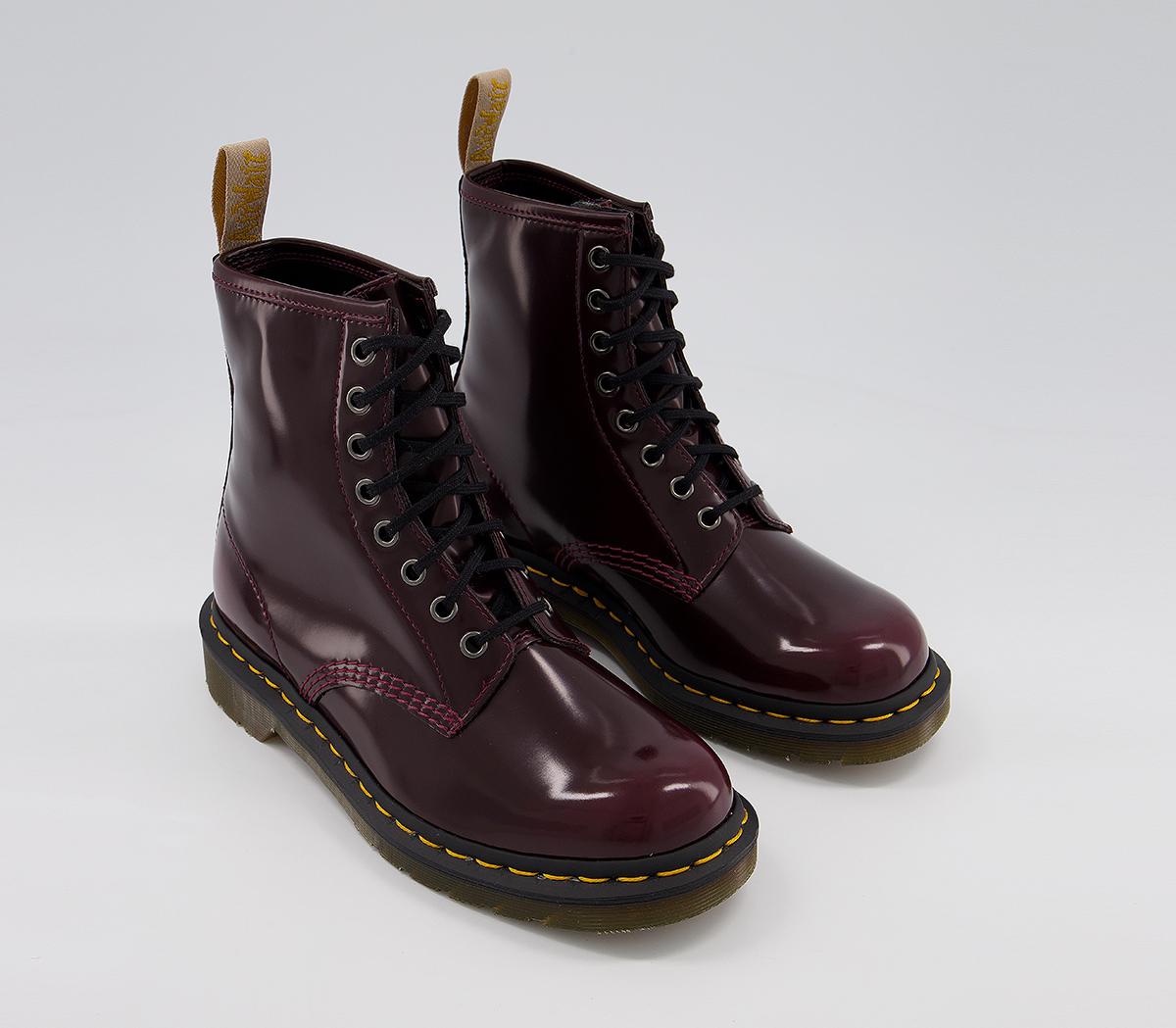 Dr. Martens Vegan 1460 8 Eye Boots Dr. Martens Vegan 1460 8 Eye Boots Cherry Red