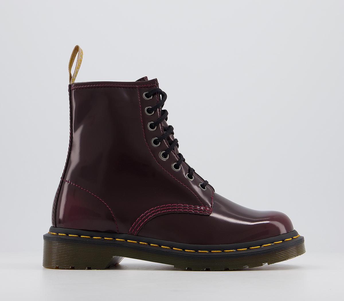 Dr. Martens Vegan 1460 8 Eye Boots Cherry Red - Women's Ankle Boots