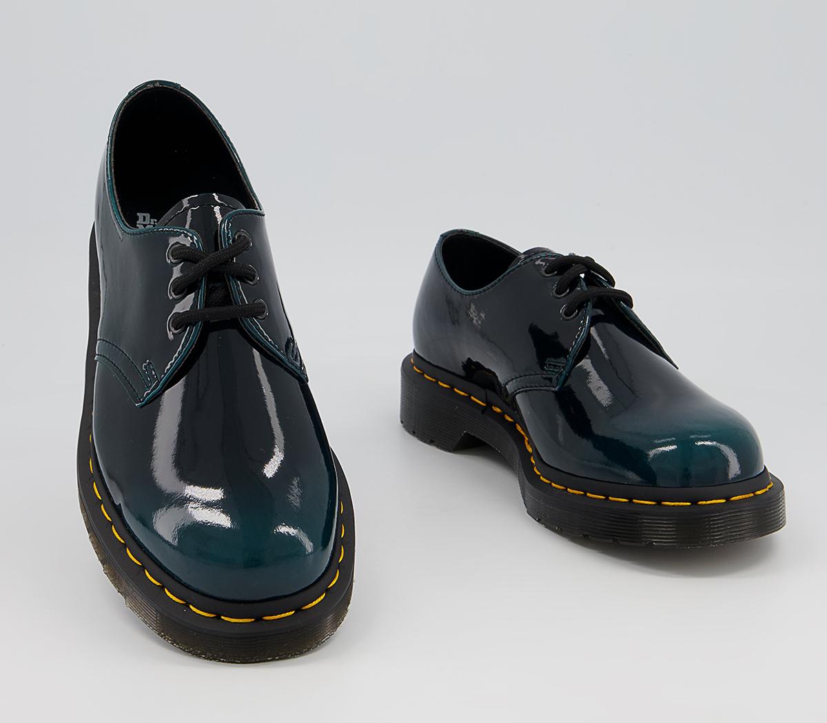 Martens Vegan 1461 Eye Shoes Dms Green Gloss Flat Shoes