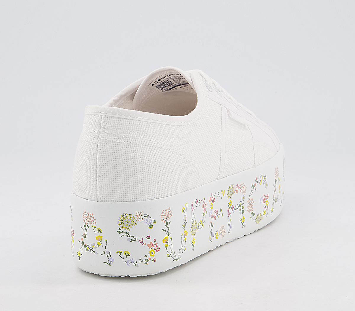 Superga 2790 Trainers Superga 2790 Trainers Flower Bloom Lettering White Flowers