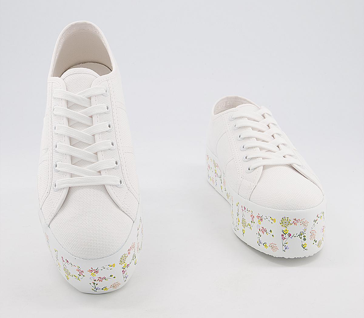 Superga 2790 Trainers Superga 2790 Trainers Flower Bloom Lettering White Flowers