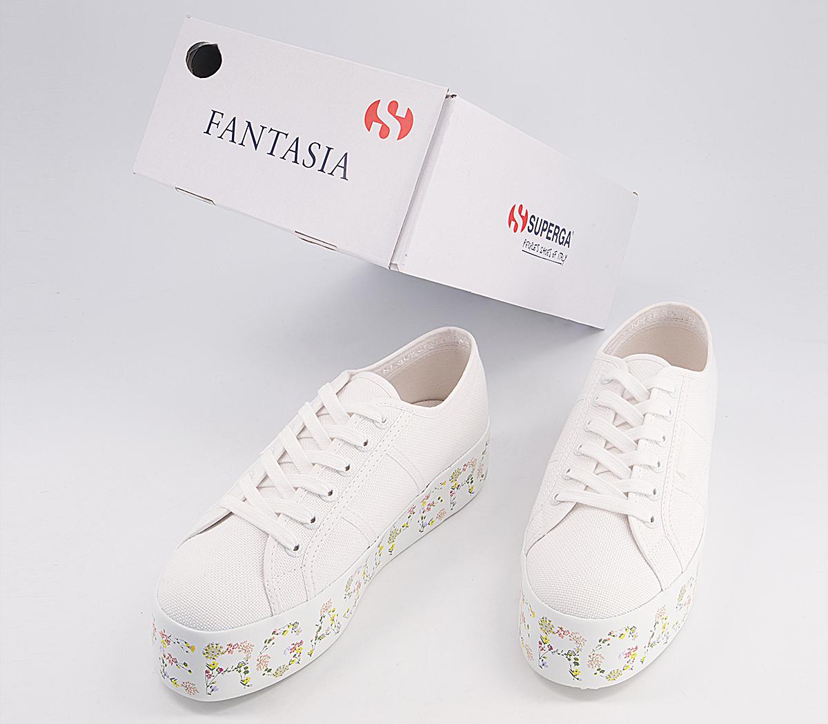 Superga 2790 Trainers Superga 2790 Trainers Flower Bloom Lettering White Flowers