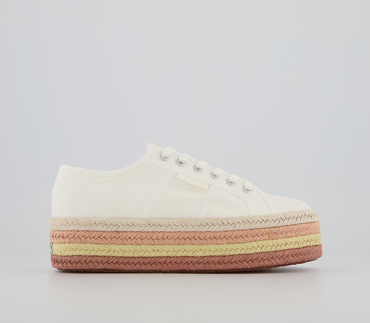 Superga 2790 espadrille on sale flatform trainers in white